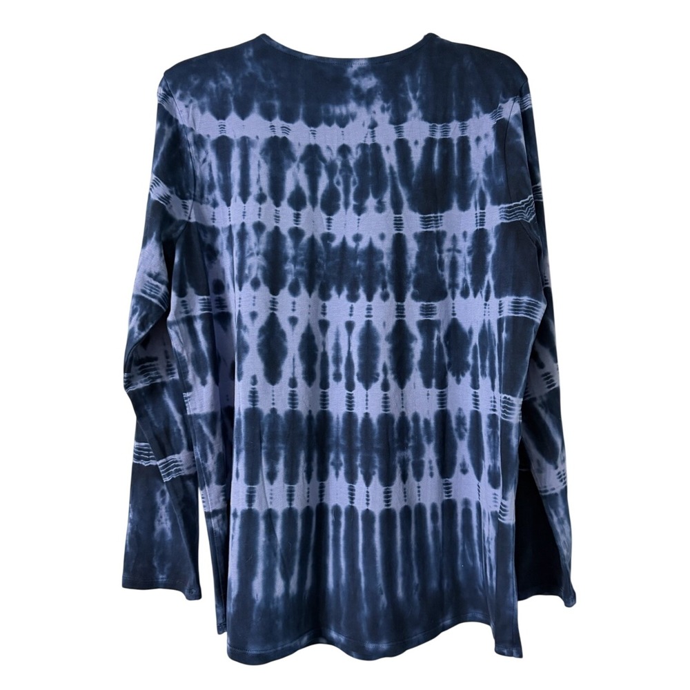 NWT pure jill Long Sleeve Tie Dye J.Jill Womens Shirttail Tee Top Blouse Size L - Picture 9 of 10